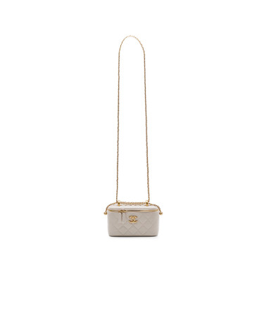 Classic Beige Lambskin Pearl Crush Vanity Bag B77890 F56488 FH750