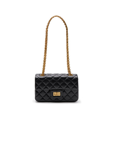 Сумка Chanel 2.55 Reissue Double Flap Leather Bag Black Gold F82554 D75896 CG960