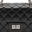 Сумка 2.55 Reissue Double Flap Leather Bag Black Silver F82554 D76096 SL960