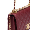 Сумка Calfskin Quilted Perfect Fit Wallet On Chain Burgundy Gold F82554 D59390 CB850