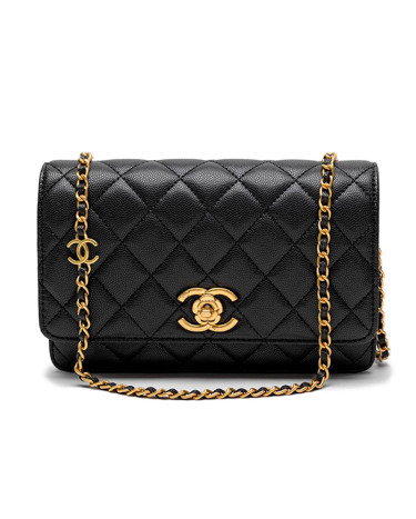 Сумка Chanel Shoulder Bag Black Gold F82554 D60396 CB632