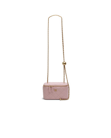 Сумка Chanel Classic Powder Lambskin Pearl Crush Vanity Bag Gold B77890 F56435 PI811