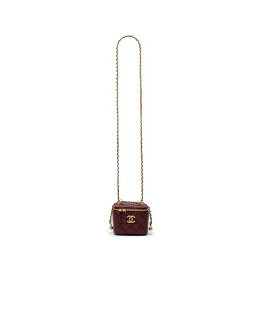 Сумка Chanel Classic Burgundy Lambskin Pearl Crush Mini Vanity Case B77890 F56480 BN830