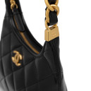 Сумка Small Hobo Bag Shiny Lambskin Gold-Tone Metal Black F82554 F84856 VX756