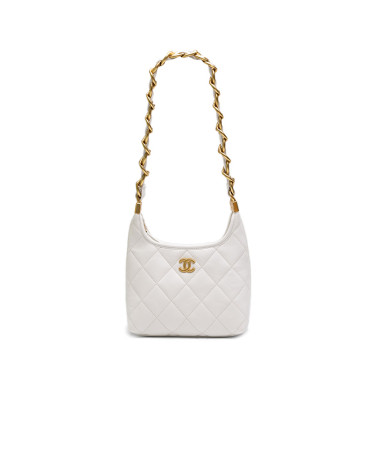 Сумка Small Hobo Bag Shiny Lambskin Gold-Tone Metal Cream F82554 F84856 VX860