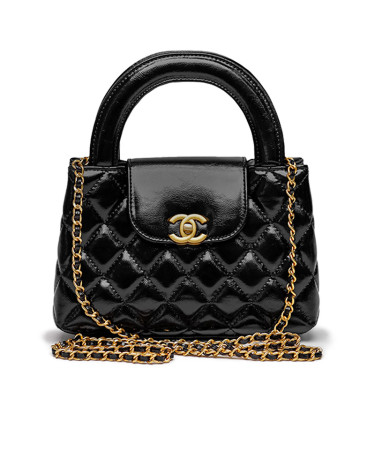 Сумка Kelly Bag Shiny Aged Calfskin Black Gold Hardware F82554 X77896 DB800