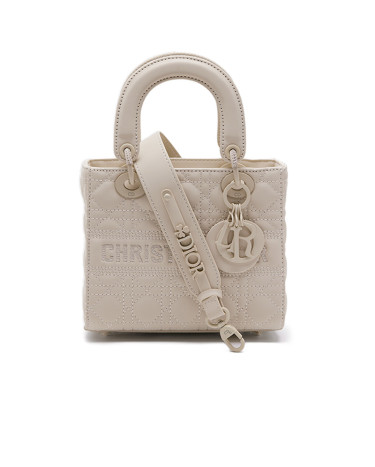 Dior Latte Ultramatte Cannage Calfskin Mini Lady Bag Dior Beige M0538IRAE-P900