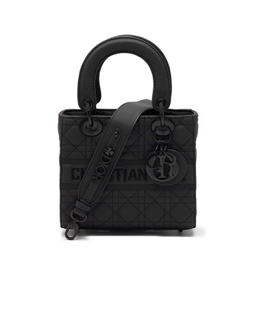 Сумка Latte Ultramatte Cannage Calfskin Mini Lady Black M0538IRAE-P800