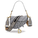 Сумка Saddle Bag with Strap Grey Oblique Jacquard M0455CBAA-M800