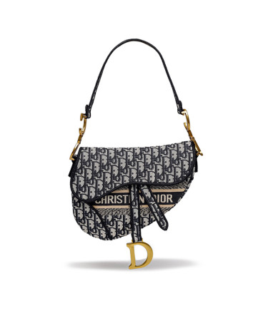 Dior Saddle Bag with Strap Blue Dior Oblique Jacquard M0455CBAA-M850