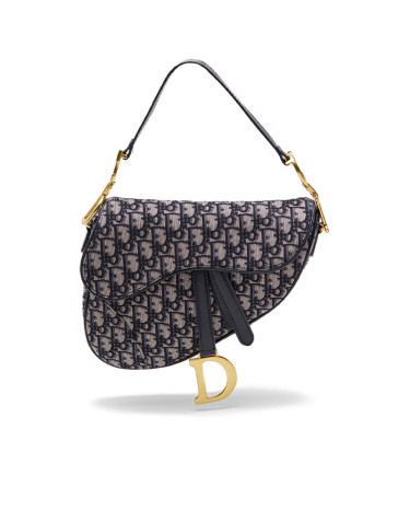 Dior Saddle Bag with Strap Blue Dior Oblique Jacquard M0455CBAA-M920