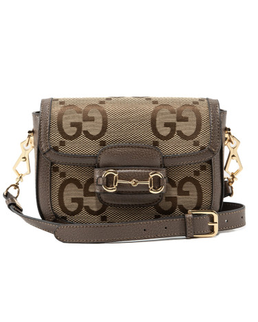 Сумка Horsebit 1955 Textile Mini Bag Brown Beige 446622 BLKCD 2015