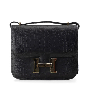 Сумка Hermes Constance 18 Epsom Calf Crocodile Black 947588
