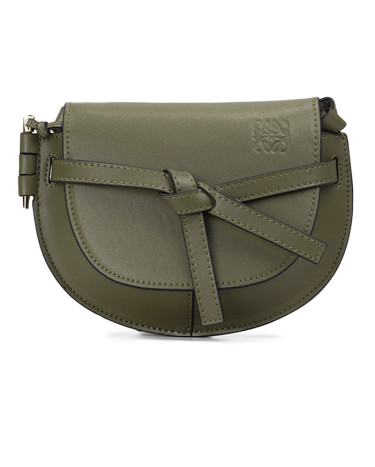 Сумка Loewe Gate Small Leather And Jacquard Shoulder Bag Khaki A650T20X45