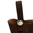 Mini Pebble Bucket Bag Brown Suede A779K70R80