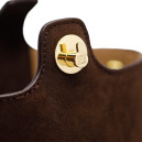 Mini Pebble Bucket Bag Brown Suede A779K70R80