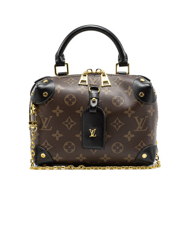 Сумка Louis Vuitton Monogram Petite Malle Souple Canvas Shoulder Bag Brown Black 81216980