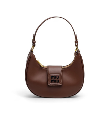Miu Miu Leather Hobo Bag Brown 5BC125 N88 F1000 W IIQ