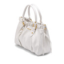 Сумка Cream Vitello Lux Leather Gathered Tote 5BC125 Q70 V7474 O WHT