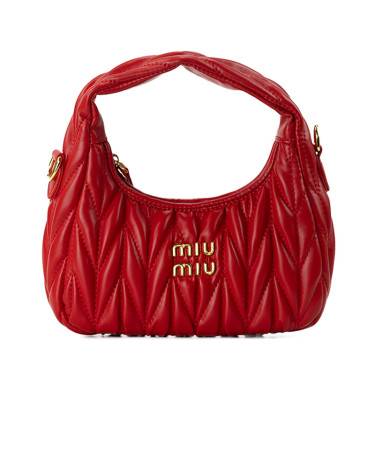 Сумка Miu Miu Wander Matelassé Nappa Leather Mini Hobo Bag Red 5BC200 W50 I2360 V RTD
