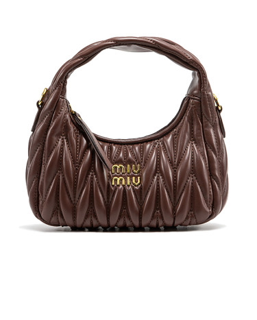 Сумка Miu Miu Wander Matelassé Nappa Leather Mini Hobo Bag Brown 5BC200 W50 I2360 V NAP