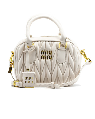 Сумка Miu Miu Arcadie Matelasse Nappa Leather Bag Grey 5BC200 W50 I2013 V WHT