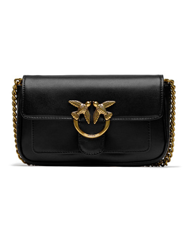 Pinko Love Bag Pocket Simply Black Antique Gold QP20DDR3U7