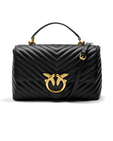 Сумка Classic Lady Love Bag Puff Chevron Black Gold OP24BOY3O9