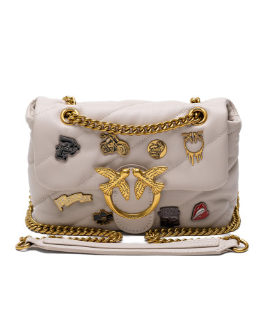 Сумка Pinko Grey Quilted Leather Love Mini Puff Pins OK22BEI5U9
