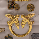 Gray Quilted Leather Love Mini Puff Pins Bag OK22BEI5U9