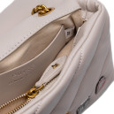 Gray Quilted Leather Love Mini Puff Pins Bag OK22BEI5U9