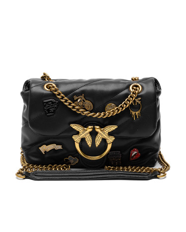 Сумка Pinko Black Quilted Leather Love Mini Puff Pins OK22BLO5P8