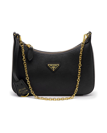 Сумка Re-Edition 2005 Saffiano Leather Black Gold 1BH204-NZV-F0PCL-V-G2G
