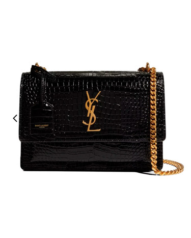 Сумка Yves Saint Laurent Sunset Black Croco 442906DND0N1000