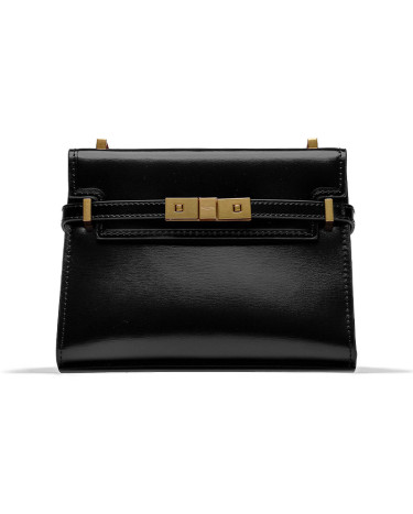Manhattan Mini Leather Shoulder Bag Black 443050PQC4R8501