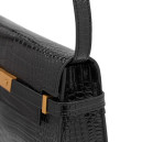 Сумка Manhattan Medium Leather Shoulder Bag Black Croco 443050PQC4R9780