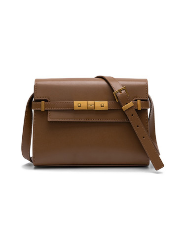Manhattan Medium Leather Shoulder Bag Brown 443050PQC4R9790