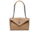 Сумка Puffer Small in Nappa Leather Beige Silver Chain 443050ZSS2U9060