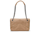 Сумка Puffer Small in Nappa Leather Beige Silver Chain 443050ZSS2U9060