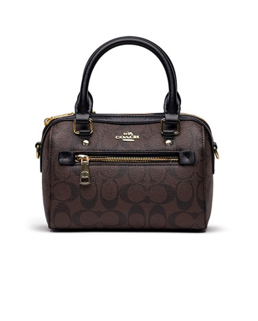 Rowan Satchel Zip In Signature Canvas Brown CK320