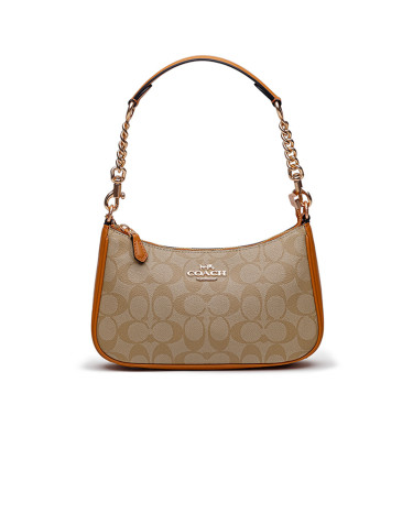 Teri Caramel Shoulder Bag In Signature Canvas CP770