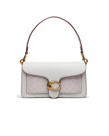 Coach Tabby White Gold Shoulder Bag 26 In Signature Canvas CZ280