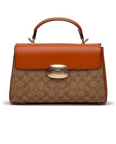 Eliza Top Handle In Signature Canvas Ginger CT320