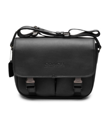 Black League Hybrid Messenger Bag In Smooth Skin CS114