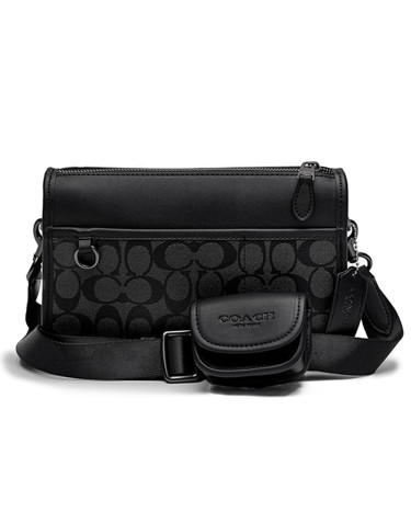 Heritage Convertible Crossbody Bag With Hybrid Pouch In Colorblock Signature Canvas CS731