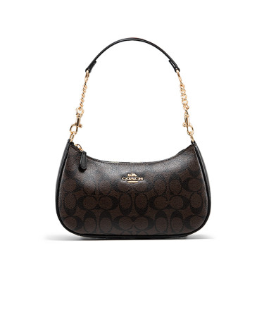 Сумка Coach Teri Shoulder Bag In Signature Canvas Brown CU200