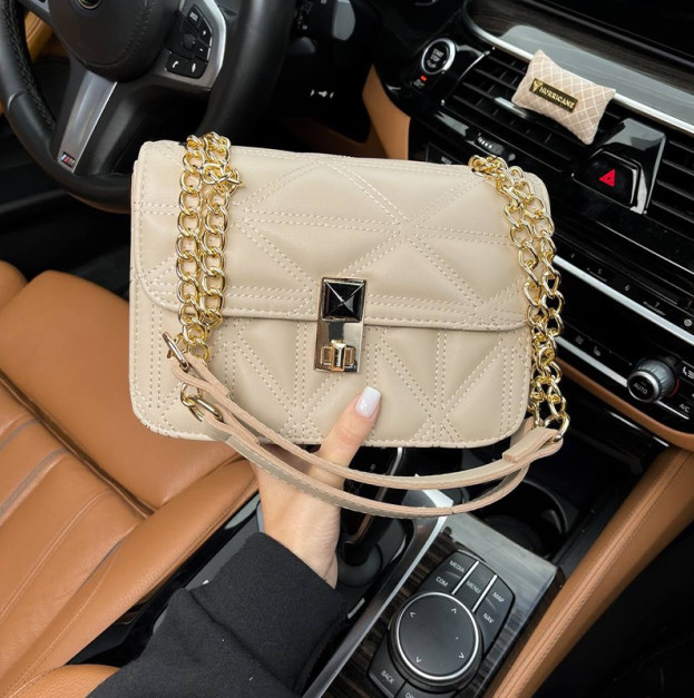 Crystal Link Beige Bag